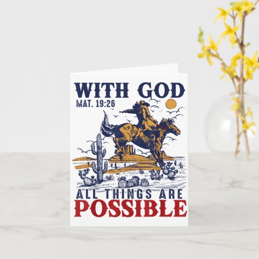 Cowboy Bible Scripture Verse Western Jesus For Men Kaart (Gele Bloem)