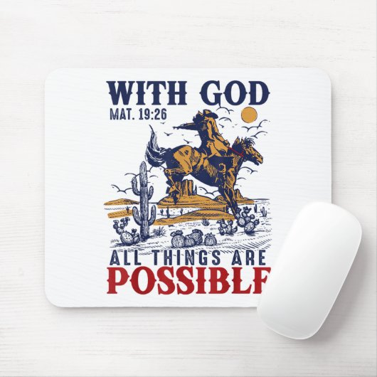 Cowboy Bible Scripture Verse Western Jesus For Men Muismat (Met muis)