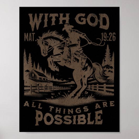 Cowboy Bible Scripture Verse Western Jesus For Men Poster (Voorkant)