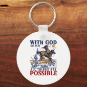 Cowboy Bible Scripture Verse Western Jesus For Men Sleutelhanger (Voorkant)