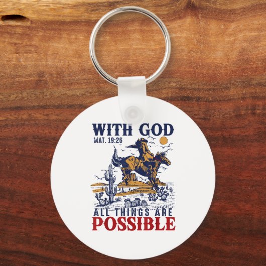 Cowboy Bible Scripture Verse Western Jesus For Men Sleutelhanger (Voorkant)