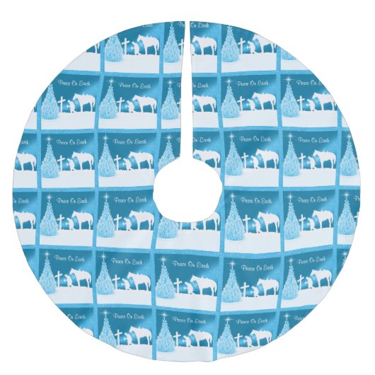 Cowboy Bidden bij het kruis Western Kerstmis Kerstboom Rok (Voorkant)