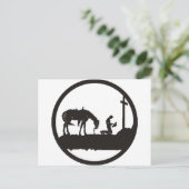 cowboy bidden briefkaart (Staand voorkant)