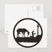 cowboy bidden briefkaart (Voorkant / Achterkant)