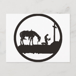 cowboy bidden briefkaart