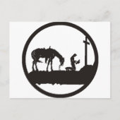 cowboy bidden briefkaart (Voorkant)