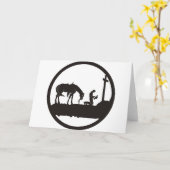 cowboy bidden kaart (Gele Bloem)