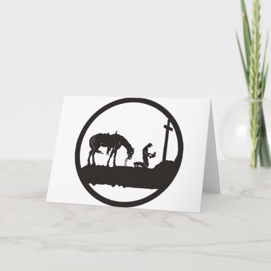 cowboy bidden kaart (Voorkant)