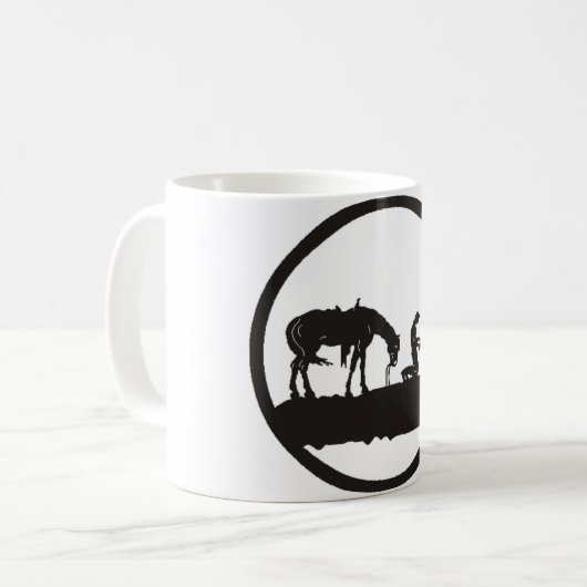 cowboy bidden koffiemok (Voorkant links)