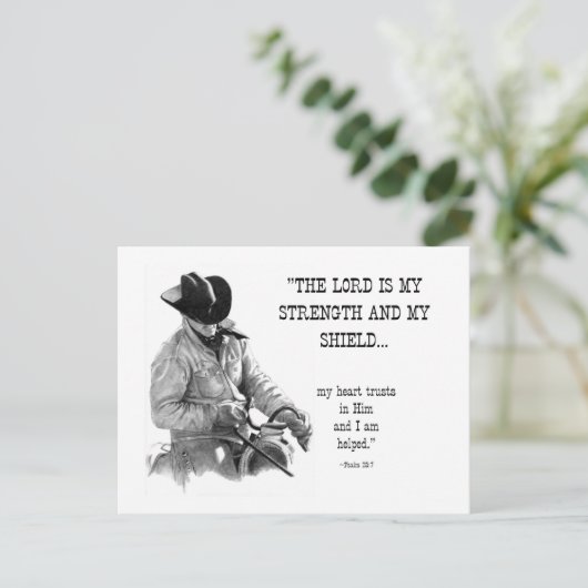COWBOY: BIEL: STRENTGH, SHIELD: PENCIL REALISM BRIEFKAART (Staand voorkant)