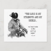 COWBOY: BIEL: STRENTGH, SHIELD: PENCIL REALISM BRIEFKAART (Voorkant)