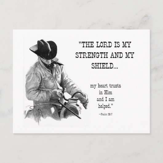 COWBOY: BIEL: STRENTGH, SHIELD: PENCIL REALISM BRIEFKAART (Voorkant)