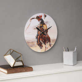 Cowboy bij Bucking Bronco Grote Klok