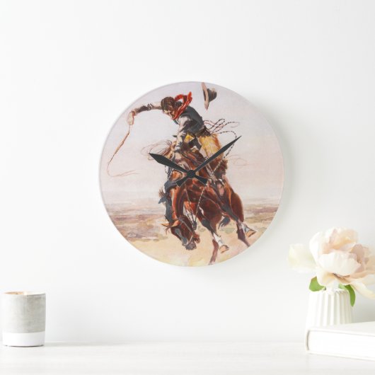 Cowboy bij Bucking Bronco Grote Klok (Huis)