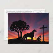 Cowboy bij het Cross Easter Christelijk Briefkaart (Voorkant / Achterkant)