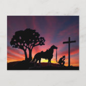 Cowboy bij het Cross Easter Christelijk Briefkaart (Voorkant)