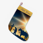 Cowboy bij het kruis Kerstmis kous Kleine Kerstsok (Voorkant (Hangend))