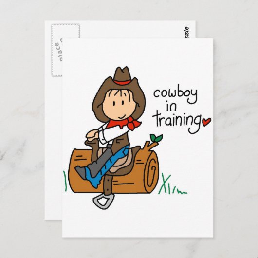 Cowboy bij het trainen van T-shirts en cadeaus Briefkaart (Voorkant / Achterkant)