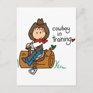 Cowboy bij het trainen van T-shirts en cadeaus Briefkaart