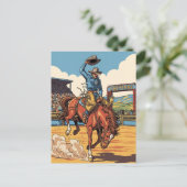 Cowboy bij Rodeo in Cheyenne Wyoming Reizen Briefkaart (Staand voorkant)