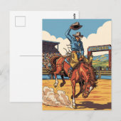 Cowboy bij Rodeo in Cheyenne Wyoming Reizen Briefkaart (Voorkant / Achterkant)