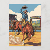 Cowboy bij Rodeo in Cheyenne Wyoming Reizen Briefkaart (Voorkant)