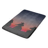 cowboy bij zonsondergang badmat (Gekanteld)
