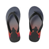 cowboy bij zonsondergang kinder teenslippers (Voetbed)