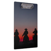 cowboy bij zonsondergang klembord (Rechts)