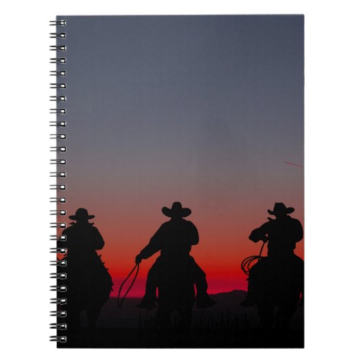 cowboy bij zonsondergang notitieboek (Voorkant)