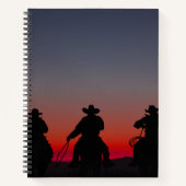 cowboy bij zonsondergang notitieboek (Voorkant)