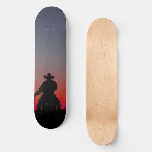 cowboy bij zonsondergang persoonlijk skateboard (Voorkant)