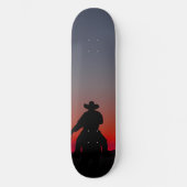 cowboy bij zonsondergang persoonlijk skateboard (Voorkant)
