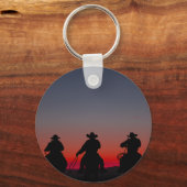 cowboy bij zonsondergang sleutelhanger (Voorkant)