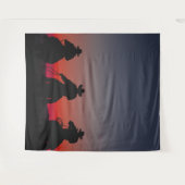 cowboy bij zonsondergang wandkleed (Voorkant (horizontaal))