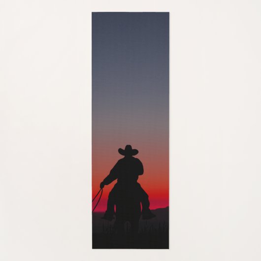 cowboy bij zonsondergang yogamat (Voorkant)