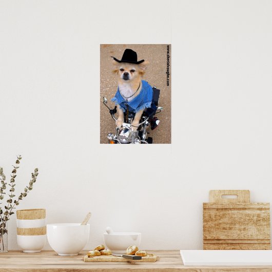 Cowboy Biker Dog Poster (Keuken)