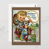 Cowboy  Birthday Briefkaart (Voorkant / Achterkant)