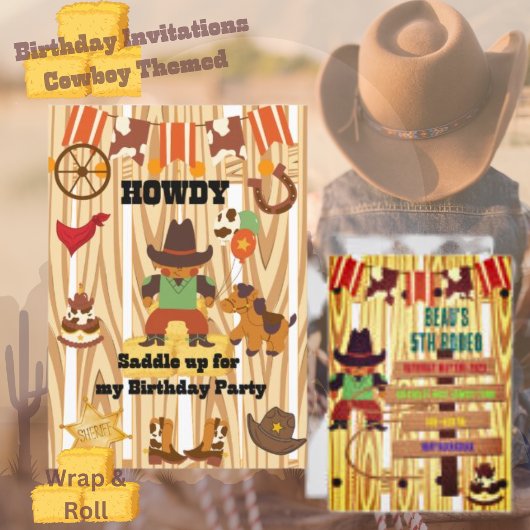 Cowboy Birthday - gepersonaliseerde uitnodiging