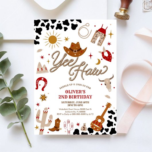 Cowboy Birthday Invitation Boy Kaart