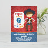 Cowboy Birthday Invitation Boy Rodeo Western Kaart (Staand voorkant)