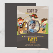 Cowboy Birthday Invitation Ranch Party Kaart (Voorkant / Achterkant)