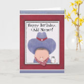 Cowboy Birthday Kaart (Gele Bloem)