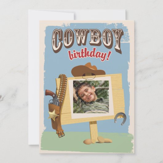 Cowboy Birthday Kaart (Voorkant)