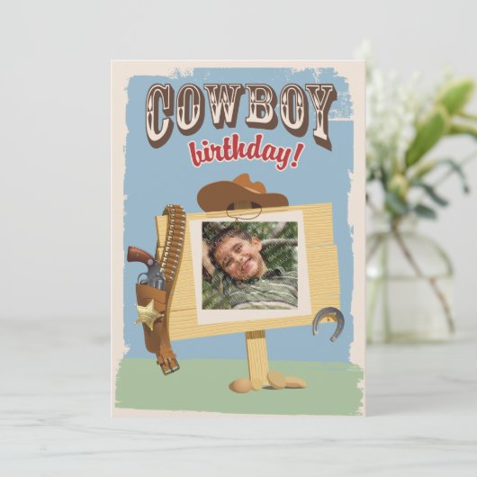 Cowboy Birthday Kaart (Staand voorkant)