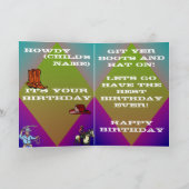 Cowboy Birthday Kaart (Binnen)