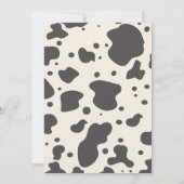 Cowboy Birthday Koe Print Brown Beige Invitation Kaart (Achterkant)
