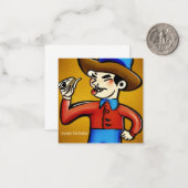 Cowboy Birthday Notitiekaartje (Voorkant / Achterkant in situ)