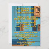 Cowboy Birthday Party Barn Boots Hat blue brown Kaart (Achterkant)