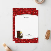 Cowboy Birthday Party Bedankt voor je briefkaarten (Voorkant / Achterkant in situ)